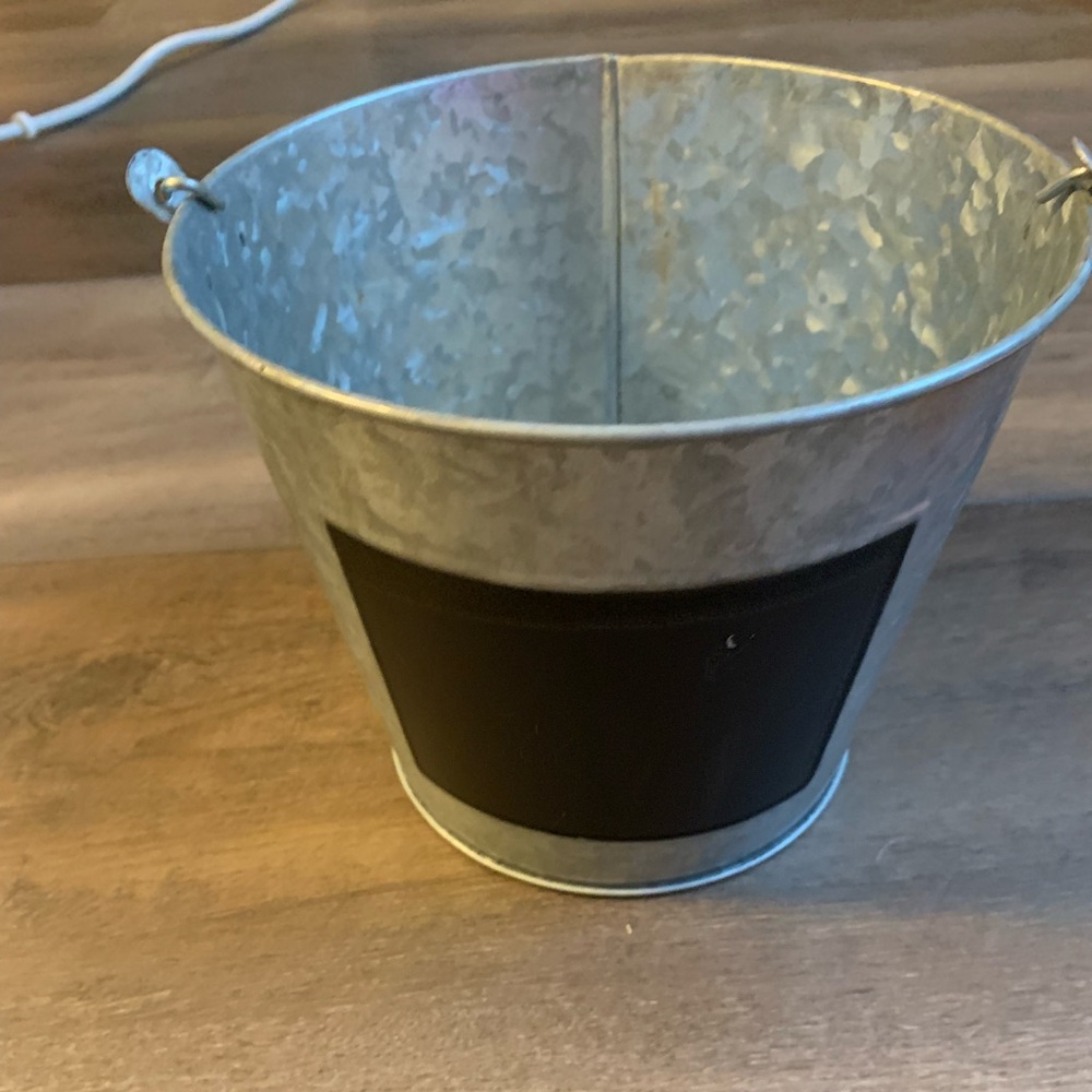 Galvanized Steel Bucker With Chalkboard Front